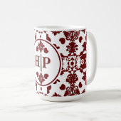 Mug Monogramme vintage Damas (Devant droit)
