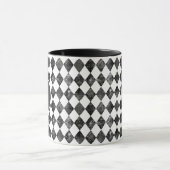 Mug monogramme vintage damier noir et blanc (Centre)