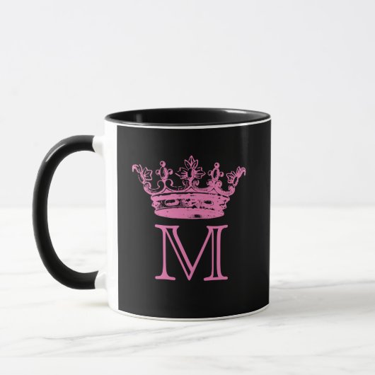 Mug Monogramme vintage de couronne (Gauche)