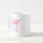Mug Monogramme vintage de couronne (Devant gauche)