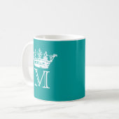 Mug Monogramme vintage de couronne (Devant gauche)