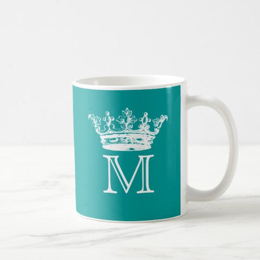Mug Monogramme vintage de couronne (Droite)