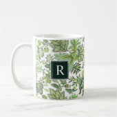 Mug Monogramme Vintage de saumons verts (Gauche)