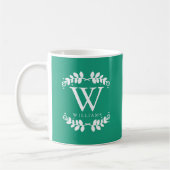 Mug Monogramme Vintage Emerald Green (Gauche)