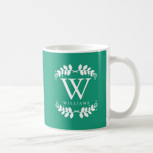 Mug Monogramme Vintage Emerald Green