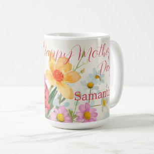 Mug Monogramme vintage Floral "Bonne Fête des Mères"