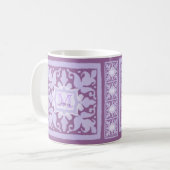 Mug Monogramme vintage (Lilac) (Devant gauche)