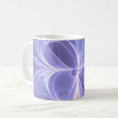 Mug Monogramme violet Abstrait fractal moderne (Devant gauche)