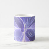 Mug Monogramme violet Abstrait fractal moderne (Centre)