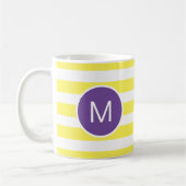 Mug Monogramme violet rayé Jaune (Couleurs Personnalis (Gauche)