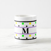 Mug Monogramme violet vert jaune Pois (Centre)