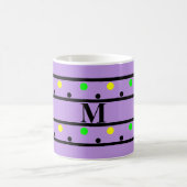 Mug Monogramme violet vert jaune Pois (Centre)