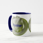 Mug Monogramme Votre Nom Fleur De Tulipe Personnalisé (Devant gauche)