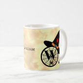 Mug Monogramme W Halloween Sky Witch Nom des araignées (Devant droit)