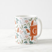 Mug Monogramme Whimsical Automne Motif Botaniques (Devant droit)