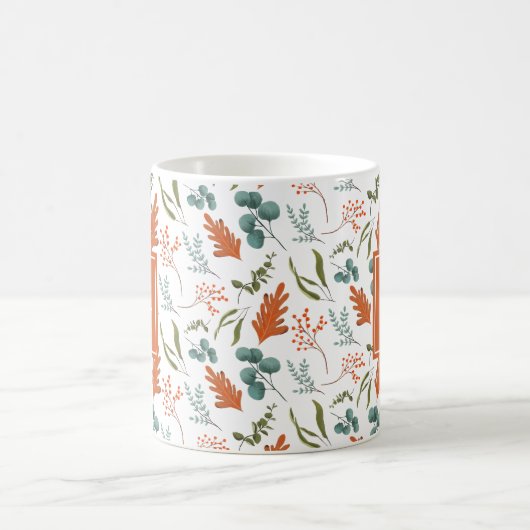 Mug Monogramme Whimsical Automne Motif Botaniques (Centre)
