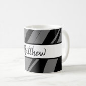 Mug Monogramme Zebra Grey Black & White Cadeau (Devant droit)
