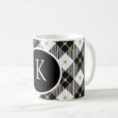 Mug Monogrammed Black White Gold (Devant droit)