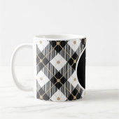 Mug Monogrammed Black White Gold (Gauche)