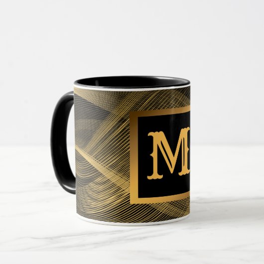 Mug Monogrammed d'or noir (Devant gauche)