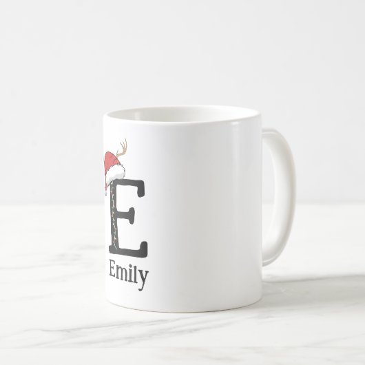Mug Monogrammed Family Christmas Personalize With Name (Devant droit)