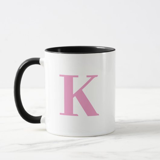 Mug monogrammed rose et blanc (Gauche)