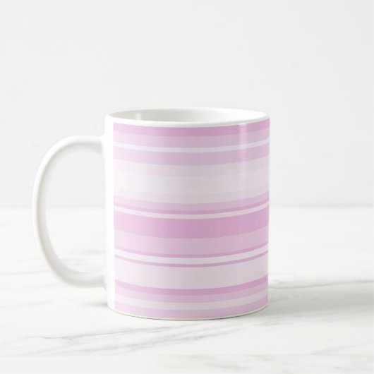 Mug Monogrammes à rayures roses pour bébé (Gauche)
