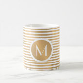 Mug Monogrammes Gold & White Stripes (Centre)
