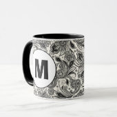 Mug Monographie cachemire noir et blanc (Devant gauche)