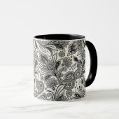 Mug Monographie cachemire noir et blanc (Devant droit)