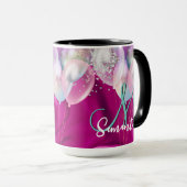 Mug Monographie de bulle de parties scintillant en fau (Devant droit)