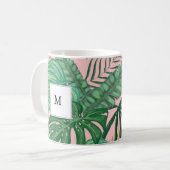 Mug Monographie de feuilles tropicaux écossais (Devant gauche)