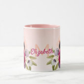 Mug Monographie de fleurs romantiques en or rose (Centre)