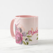 Mug Monographie de fleurs romantiques en or rose (Devant gauche)