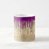 Mug Monographie de gouttes d'or et de rose chaud (Centre)