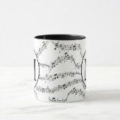 Mug Monographie de note de musique noire et blanche (Centre)