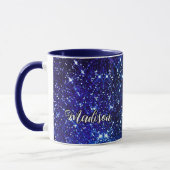 Mug Monographie de Parties scintillant bleue irisée Wh (Gauche)