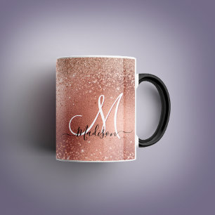 Mug Monographie de parties scintillant en or rose mou