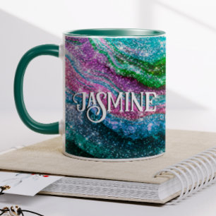 Mug Monographie de Parties scintillant rose blanc