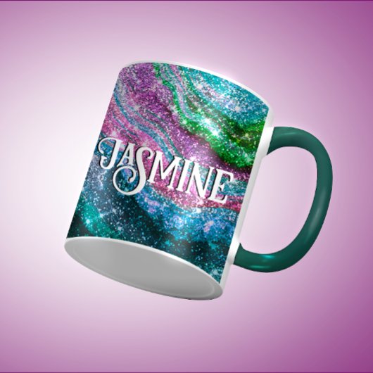 Mug Monographie de Parties scintillant rose blanc