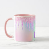 Mug Monographie des gouttes de violet rose holographiq (Gauche)