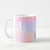 Mug Monographie des gouttes de violet rose holographiq (Gauche)
