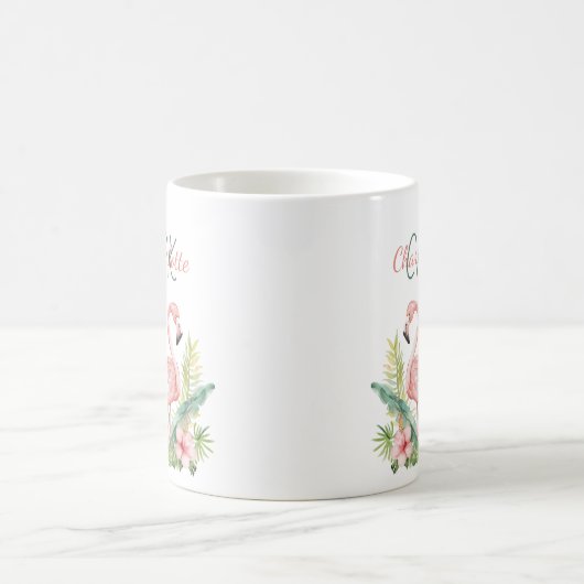Mug Monographie d'été tropicale rose flamingo (Centre)