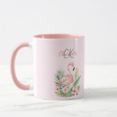 Mug Monographie d'été tropicale rose flamingo (Gauche)