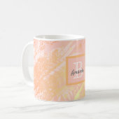 Mug Monographie feuille rose de palmier d'or (Devant gauche)