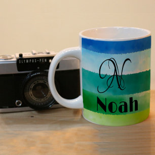 Mug Monographie initiale minimaliste du nom arc-en-cie