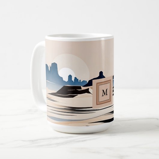 Mug Monographie moderne abstraite du désert du sud-oue (Devant gauche)