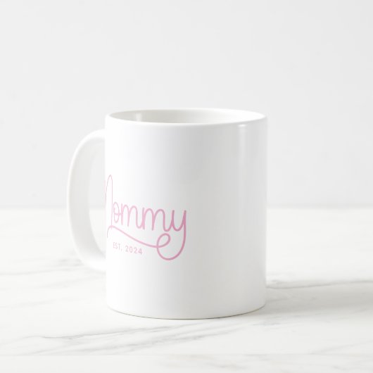 Mug Monoline rose clair photo maman (Devant gauche)