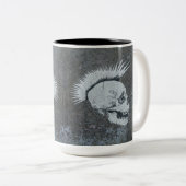 Mug Monotone Avec Deux Crânes (Devant droit)