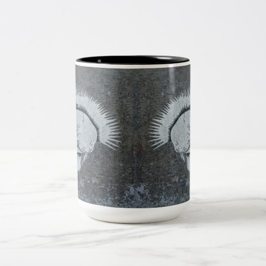 Mug Monotone Avec Deux Crânes (Centre)